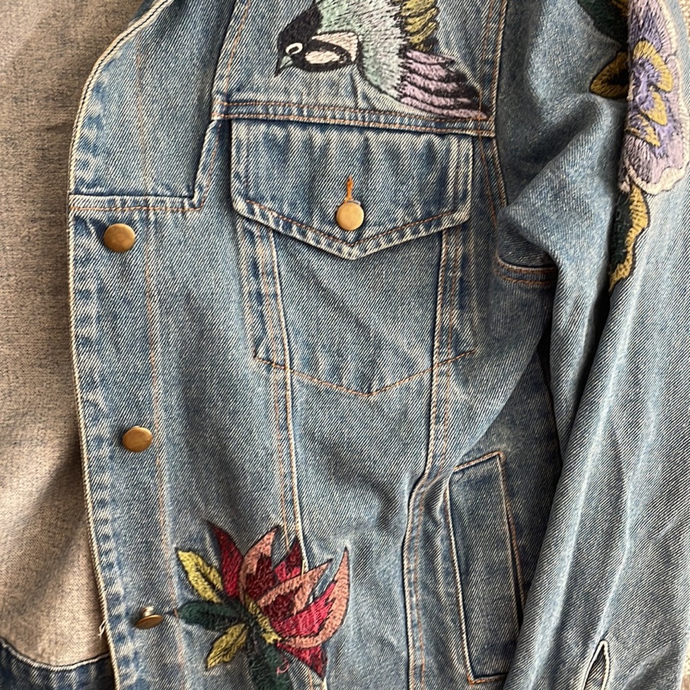 Honey Punch Embroidered Jean Jacket - Picture 6 of 6